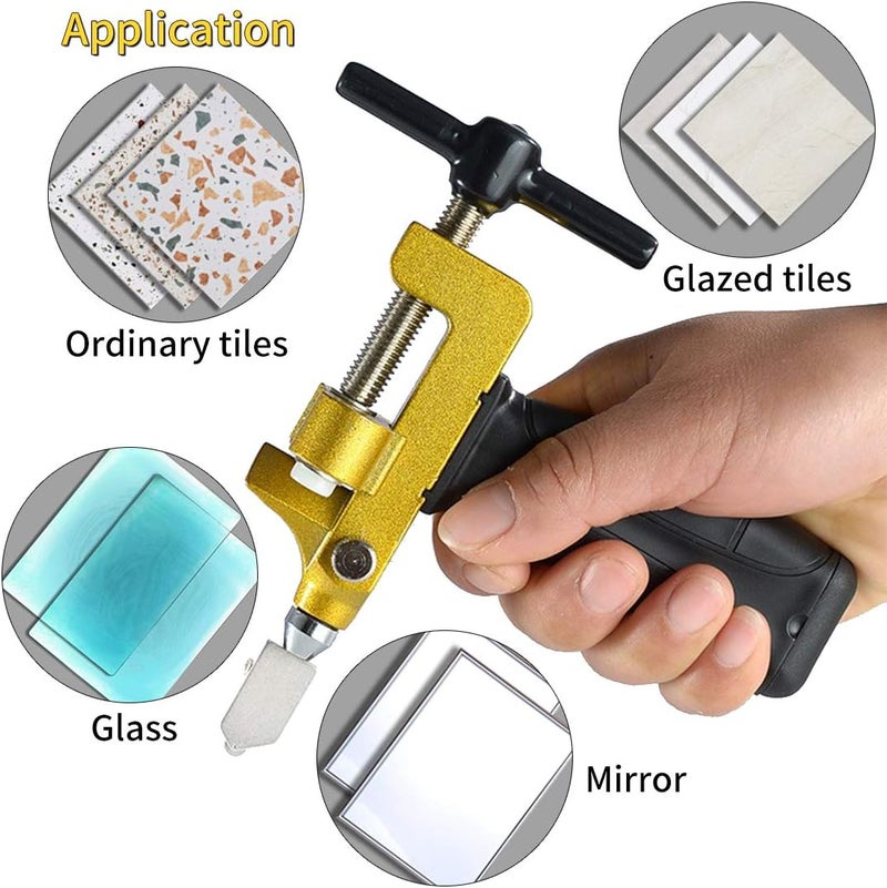 Wailicop 2 in 1 Glass Cutting Tool Kit Breaking Pliers and Glass Cutter Tungsten Hand Portable Glass knife for Ceramic, Mirror, Manual Tile Cutter Glass Breaker with 2 Bonus Tungsten blades and Screwdriver - Image 4